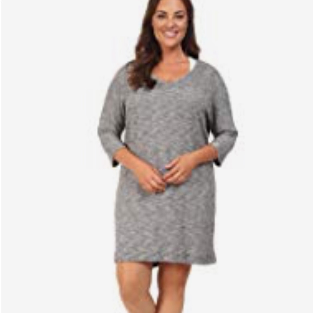 Nwot soybu comfy tunic dress 1x grey melange